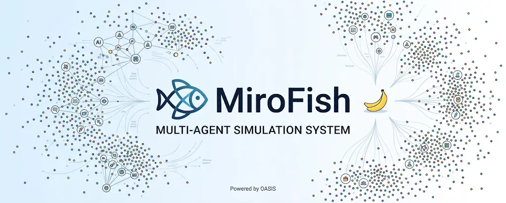 MiroFish swarm intelligence diagram
